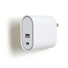 NXT Technologies Universal 2-Port USB-C and USB-A Phone Charger - White-Intelligent chip efficiently charges your device and with proper use, prolongs the life of your device battery