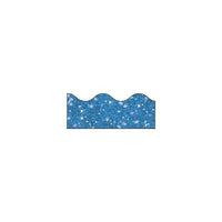 Trend Enterprises Scalloped Sparkle Terrific Trimmer, Blue, 60 Pack-Size: 32 1/2''(L) x 2 1/4"(W)