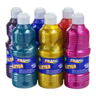 Prang Washable Glitter Tempera Paint - 16 oz. - Assorted Colours - 6 Pack-Ergonomic design with easy pour spout helps prevent messes and spills