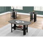 Monarch Specialties 7928P Table Set - 3Pcs Set/Black/Grey Top-Draw attention to your decor with a stylish table set for your living room finished in grey and black