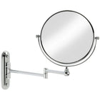 Valet 8" Magnifying Wall Mount Mirror, Chrome-8" diameter swivel mirror with 5X magnification on 1 side