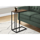 Monarch Specialties 3764 Accent Table - 25"H/Brown Reclaimed/Black Metal-With a trendy medium brown reclaimed wood-look surface, this C shape side table slips easily under your sofa, chair or bed and sits slightly off the ground to prevent damage to your floor