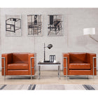 Flash Furniture HERCULES Regal Series Contemporary Cognac Leather Chair with Encasing Frame-Straight Arm Design