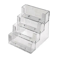 Eddie's 4 Bay Business Card Holder - 3.75" W x 0.75" D - Clear - 6 Pack-Business Card Holder