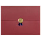 St. James Document/Certificate Holders - Gold Award Seal with Blue Ribbon - Burgundy - 5 Pack-Add ceremony, elegance and sincerity to the act of giving recognition