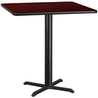 Flash Furniture 42" Square Mahogany Laminate Table Top with 33" x 33" Bar Height Table Base-Bar Height Hospitality Table