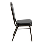 Flash Furniture HERCULES Series Crown Back Stacking Banquet Chairs with Black Vinyl & Gold Vein Frame - 4 Pack-Crown Back Design