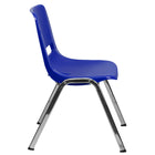 Flash Furniture HERCULES Series Navy Ergonomic Shell Stack Chair with Chrome Frame & 18" Seat Height-Stacks up to 20 Chairs High