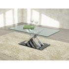 Brassex G-343 Cocktail Table, Silver/Black-Dimensions: 47.3 x 25.5 x 18