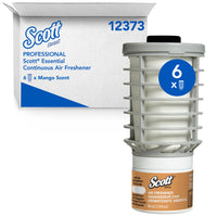 Scott Essential Continuous Air Freshener Refills - Mango-The Scott Essential Air Freshener Refill from Kimberly-Clark (6 cartridges per case), in mango Scent, offers an economical, effective odor neutralizer, designed to work with an easy-to-use wall mounted dispenser