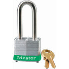 Master Lock Series 3 Laminated Steel Safety Padlocks, Green, 1-9/16" Body Width, 4 Pack (3LHGRN)-Security Padlock