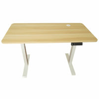 Uncaged Ergonomics Rise Up Essential 48" H Electric Height Adjustable Sit/Stand Desk - Natural/White-Electric standing desk makes it easy to optimize your posture when sitting or standing