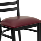 Flash Furniture HERCULES Series Black Ladder Back Metal Restaurant Chair - Burgundy Vinyl Seat-CA117 Fire Retardant Foam