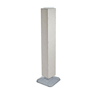 Azar Displays 60" x 8" x 8" Interlocking Pegboard Floor Display, White (703389-WHT)-Includes sign holder strip and stands on a square base