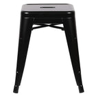 Nicer Furniture Tolix Style Backless Metal Industrial Stack 18" Stool - Black - 2 Pack-X-brace support under the seat for stability and durability