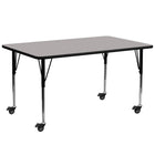 Flash Furniture Mobile 30''W x 72''L Rectangular Activity Table, 1.25'', Gray Laminate Top, Adjustable Legs (XUA3072RECGYHAC)-Gray/Chrome, Laminate, Steel