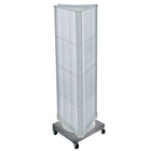 Azar Displays 3-Sided Pegboard Tower Floor Display, Revolving Wheeled Base, Clear (700452-CLR)-Pegboard display fixture