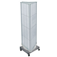 Azar Displays 3-Sided Pegboard Tower Floor Display, Revolving Wheeled Base, Clear (700452-CLR)-Pegboard display fixture