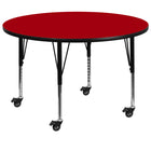 Flash Furniture Mobile 48" Round Thermal Laminate Activity Table, Red-Popular Round Activity Table