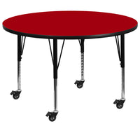 Flash Furniture Mobile 48" Round Thermal Laminate Activity Table, Red-Popular Round Activity Table