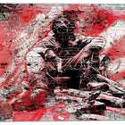 Designart Red Hazardous Behavior Street Art Canvas Artwork, (PT3633-2-30-30)-Print