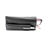 Ashlin CALABRIA Single Eyeglass Case with Pen Loop, Black-Suitable for holding your reading glasses