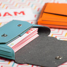 JAM Paper Leather Business Card Case, Angular Flap, Teal Blue-Dimensions: 2.25 x 3.5