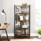 Vasagle Mid Century Modern Bookshelf - Rustic Brown-Metal frame