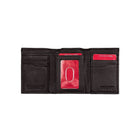Champs Black Label Leather RFID Tri-fold Wallet, Brown-3 slot pockets