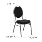Flash Furniture HERCULES Series Teardrop Back Stacking Banquet Chair in Black Patterned Fabric - Silver Vein Frame-2.5'' Thick Seat Cushion