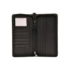 Ashlin Monaco RFID Blocking Zippered Travel Wallet, Black-Zippered Closure provides a secure place to store