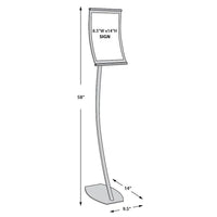 Azar Displays 14" x 8.5" Curved Metal Floor Sign Holder (300887)-Used to display graphics