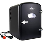 Koolatron Retro Portable 6 Can Thermoelectric Mini Fridge Cooler - 4 L / 4.2 qts - Black-Lightweight, compact portable cooler with a removable shelf has a 4.2 quart (4 L) capacity
