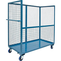 Kleton Wire Mesh Stock Truck, Steel, 24" x 55" x 60", without Drop-Gate, Blue (MO054)-No. of Shelves: 0