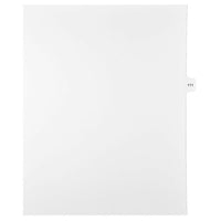 Mark Maker Legal Exhibit Index Tab White Single Tabs, 1/15th Cut, Letter Size, No Holes, Number 111, 25 Pack-White Single Tabs, 1/15th Cut