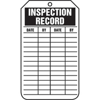 Equipment Status and Inspection Safety Tags, Inspection record, SAU714, 25 Pack-Language - English