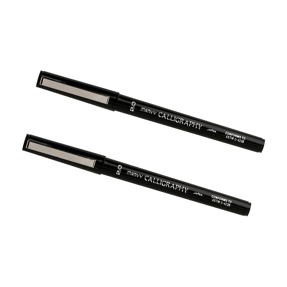 K14 万年筆 K14GCLOPEN IDEAL LETTER MEDJUN 2 Marvy Uchida Calligraphy Pens - 2.0 mm - Black - 2 Pack | staples.ca