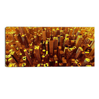 Designart Golden City from the Sky Modern Canvas Art Print, (PT3077-32-16)-Print