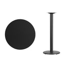 Flash Furniture 30" Round Black Laminate Table Top with 18" Round Bar Height Table Base-Bar Height Hospitality Table
