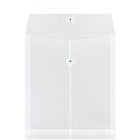 JAM Paper Plastic Envelopes with Button and String Tie Closure, Letter Open End, 9.75 x 11.75, Clear Poly, 12 Pack (118B1CL)-Size: 9-3/4" x 11-3/4"