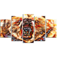 Designart Brash Bear Large Animal Canvas Artwork, (PT2354-373)-Print