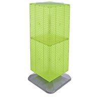 Azar Displays 40" x 14" x 14" Weighted 4-Sided Interlocking Pegboard Floor Display, Green (701435-GRE)-Revolves on a square weighted base