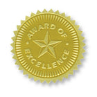 Flipside Gold Foil Embossed Seal Award Of Excellence, 162 Pack (H-VA373)-Embossed seal is perfect for prizes and bulletin boards