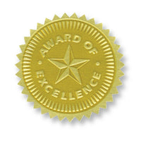 Flipside Gold Foil Embossed Seal Award Of Excellence, 162 Pack (H-VA373)-Embossed seal is perfect for prizes and bulletin boards