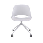 Humanscale - Chaise de bureau Trea avec roulettes - Blanche-Le rebord arrondi de l’assise de la chaise Trea réduit la pression dans le creux des genoux. Son dossier profilé pivote légèrement pour suivre la rotation intuitive du bassin, en épousant les courbes du corps pour un meilleur soutien lombaire. L’utilisateur est libre de ses mouvements, sans avoir recours à aucun mécanisme ou réglage.