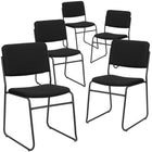 Flash Furniture HERCULES Series High Density Fabric Stacking Chair with Sled Base - Black-Contemporary Style