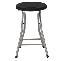 Flash Furniture Foldable Stool with Black Plastic Seat & Titanium Grey Frame-Portable Folding Stools
