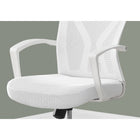 Monarch Specialties 7462 Office Chair - White/Chrome Base-360-degree swivel seat and chrome 5-star base with black hooded casters offer mobility, while an adjustable height mechanism with tilt-back/lock-in control allows the chair to be optimized for the sitter