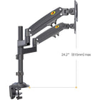 North Bayou H180 Dual Monitor Full Motion Mount Up To 2 X 22"-32" - Black-Integrated cable management: Conceals inside provide clean, neat and clutter-free appearance, maximum ergonomic comfort to relieve eye, neck and back strain, hold your monitors on a full motion to saves your valuable space
