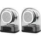 Sylvania True Wireless Stereo Magnetic Bluetooth Speakers with Silicone Sleeve, Black-Enjoy versatility in your audio experience by pairing the two speakers together for surround sound or by playing them individually